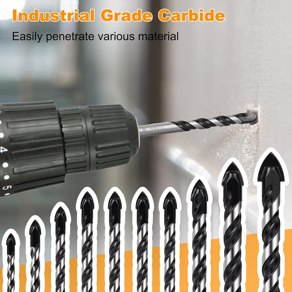 TITGGI 10 Pc Masonry Drill Bit Set, 1/8-1/2 In - Detail view