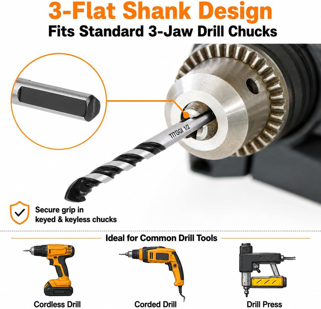 TITGGI 10 Pc Masonry Drill Bit Set, 1/8-1/2 In - Close-up