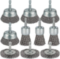 WENORA 10 Pc Wire Brush Set for Drill, 1/4 In Shank