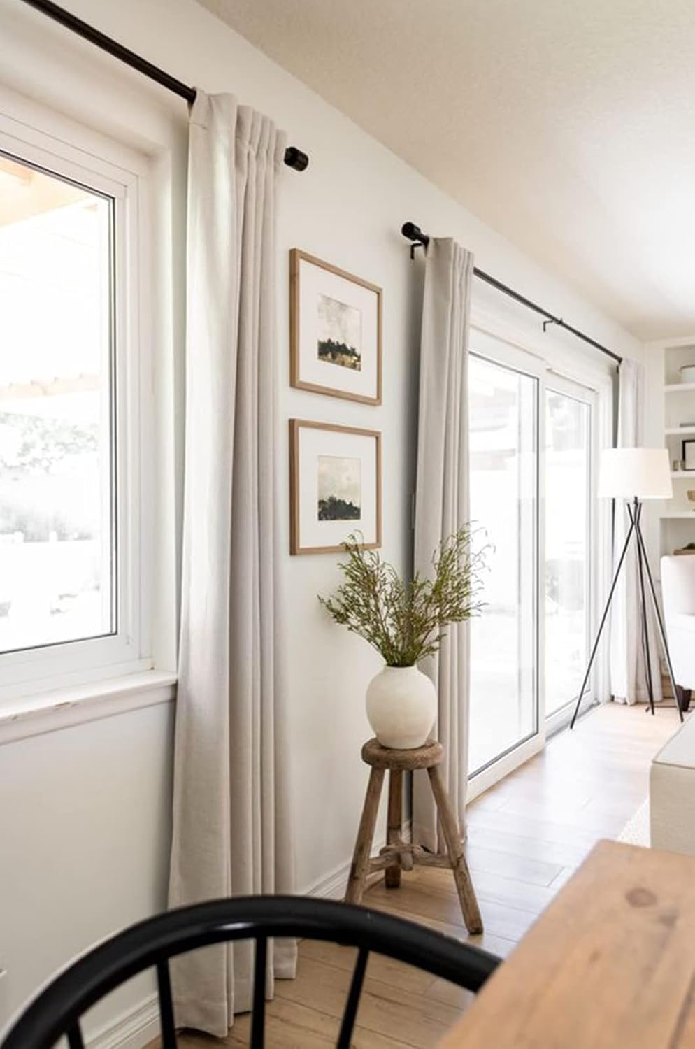 Blackout Linen Curtains, 50 x 84 In, Cream - Size reference
