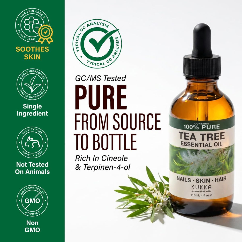 KUKKA Pure Tea Tree Essential Oil, 4 Fl Oz - Alternate angle