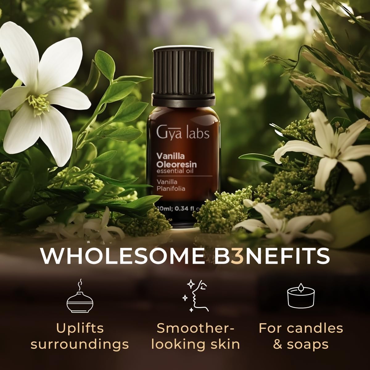 Pure Vanilla Essential Oil, 0.34 Fl Oz - Size reference