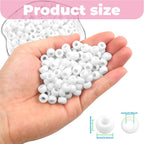 1000 Pcs White 9mm Pony Beads for Jewelry Making - Detail view