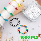 1000 Pcs White 9mm Pony Beads for Jewelry Making - Alternate angle