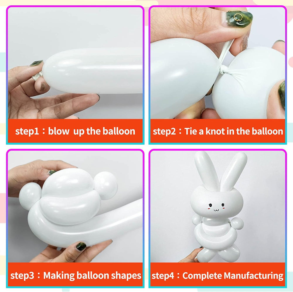 100 Pcs Clear 260 Latex Twisting Balloons - Close-up