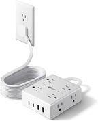 10 Ft Power Strip, 8 Outlets, 4 USB Ports