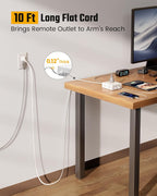 10 Ft Power Strip, 8 Outlets, 4 USB Ports - Detail view
