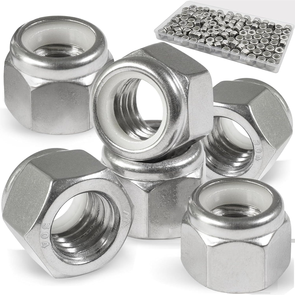Vifmy 110 Pk 1/4-20 Stainless Lock Nuts