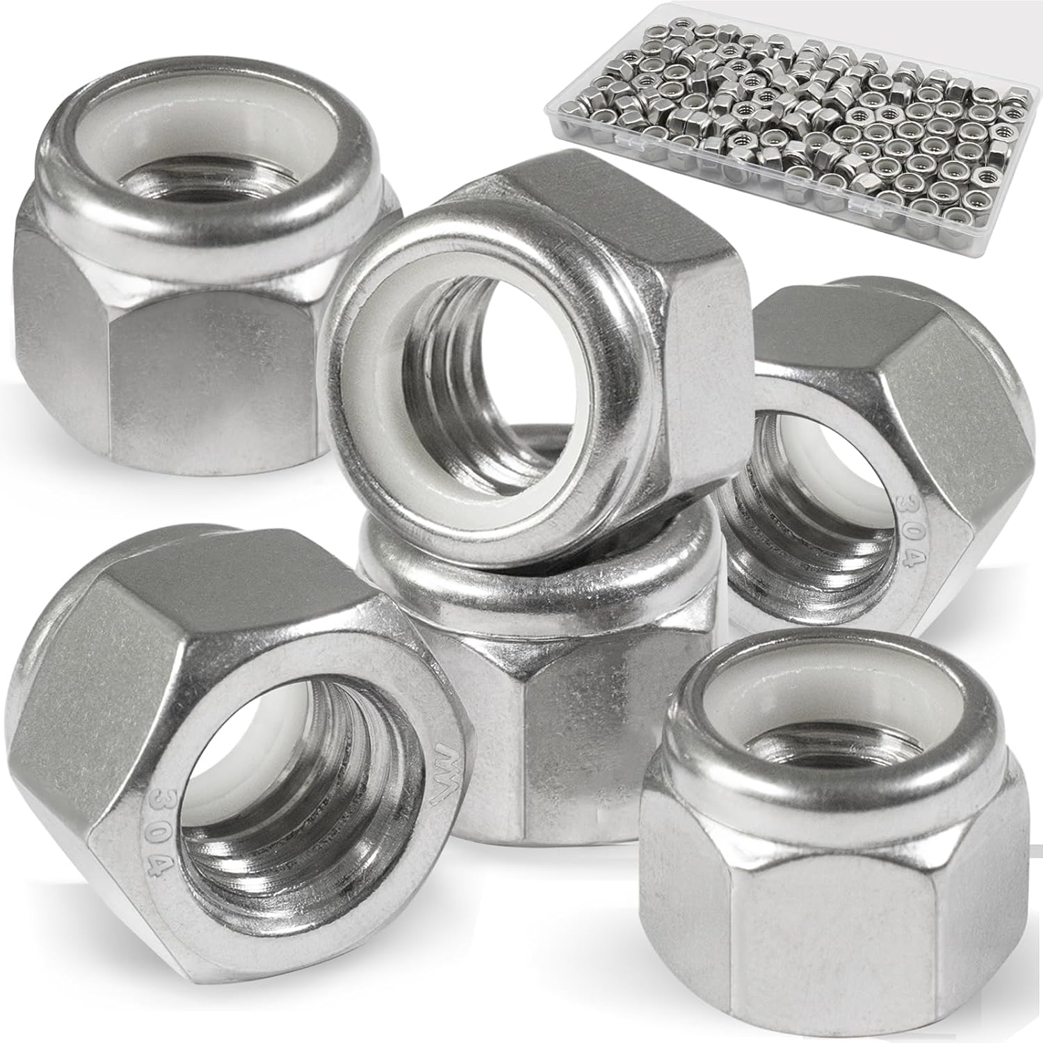 Vifmy 110 Pk 1/4-20 Stainless Lock Nuts