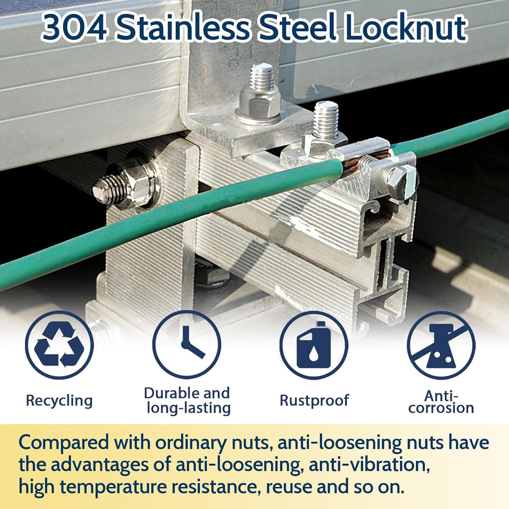 Vifmy 110 Pk 1/4-20 Stainless Lock Nuts - In use