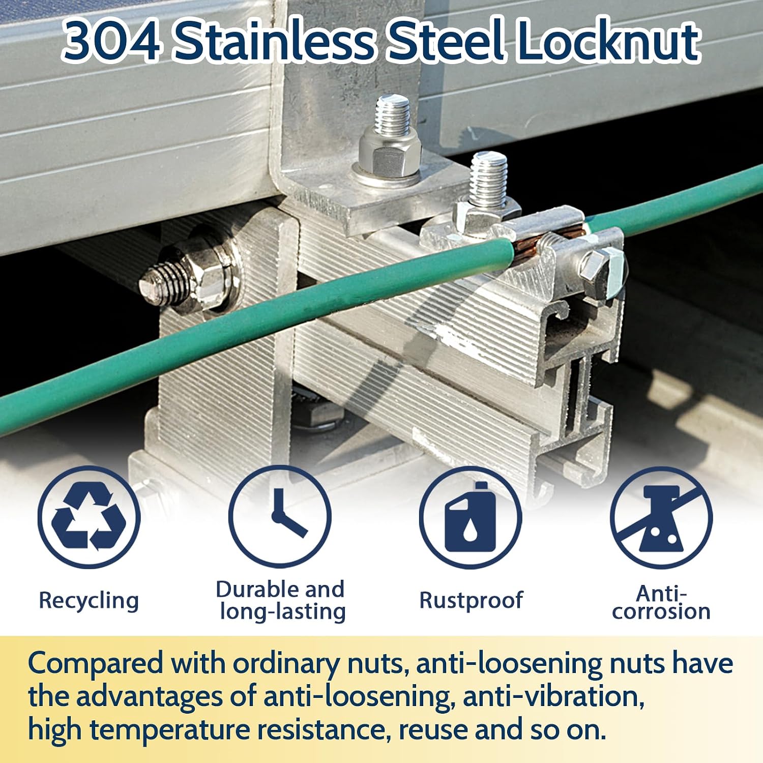 Vifmy 110 Pk 1/4-20 Stainless Lock Nuts - In use