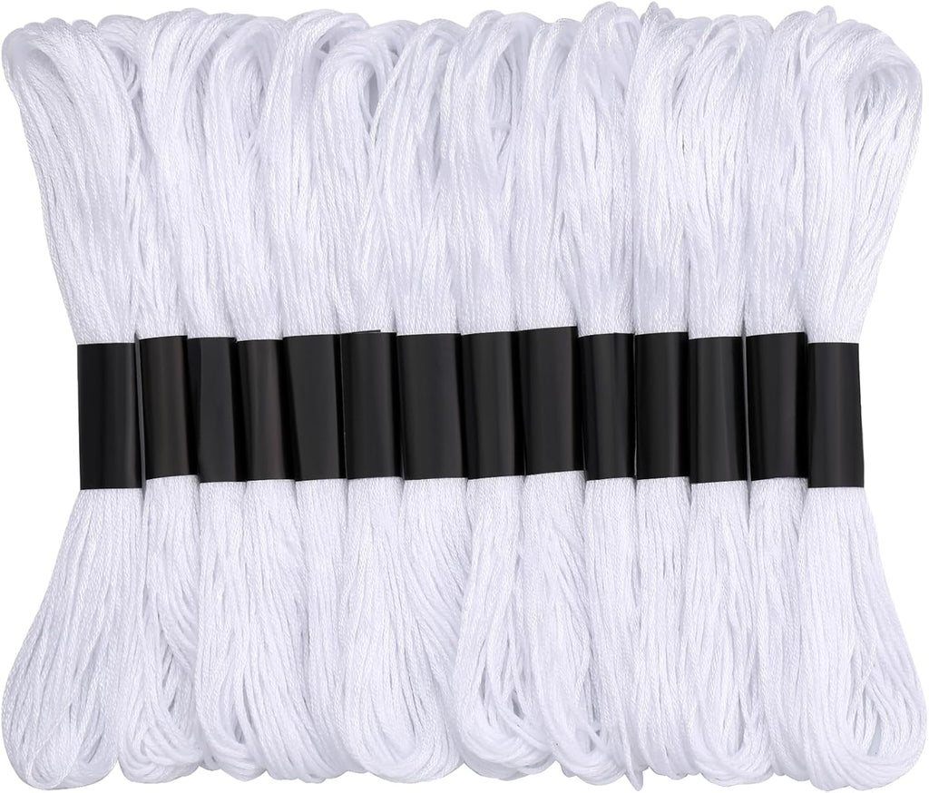 14 Skeins White Embroidery Floss Thread