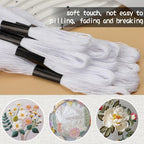 14 Skeins White Embroidery Floss Thread - In use
