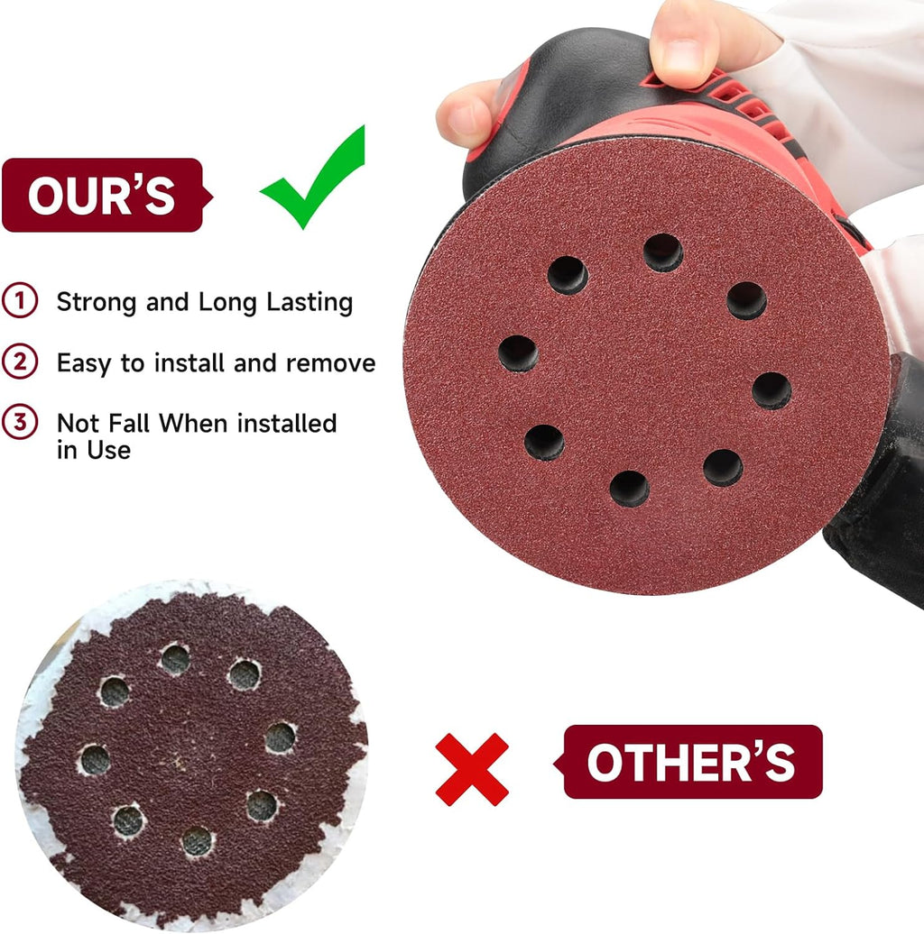 POTUINOM 165 Pc 5 In Sanding Discs, 40-600 Grit - In use