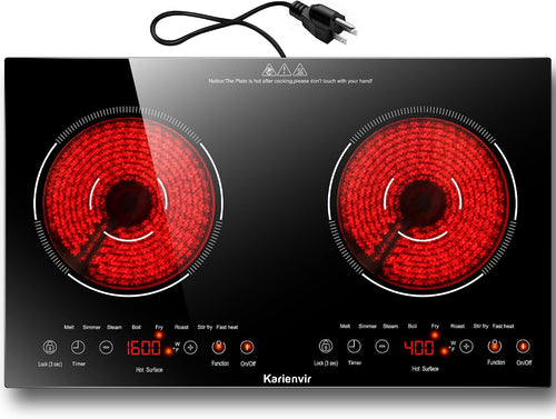 2 Burner 110V Electric Cooktop, 24 Inch