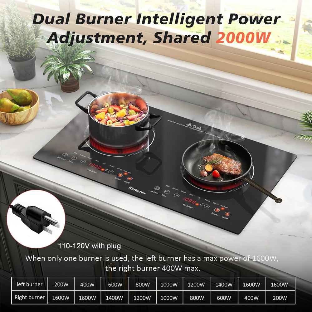 2 Burner 110V Electric Cooktop, 24 Inch - Alternate angle
