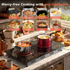 2 Burner 110V Electric Cooktop, 24 Inch - Size reference