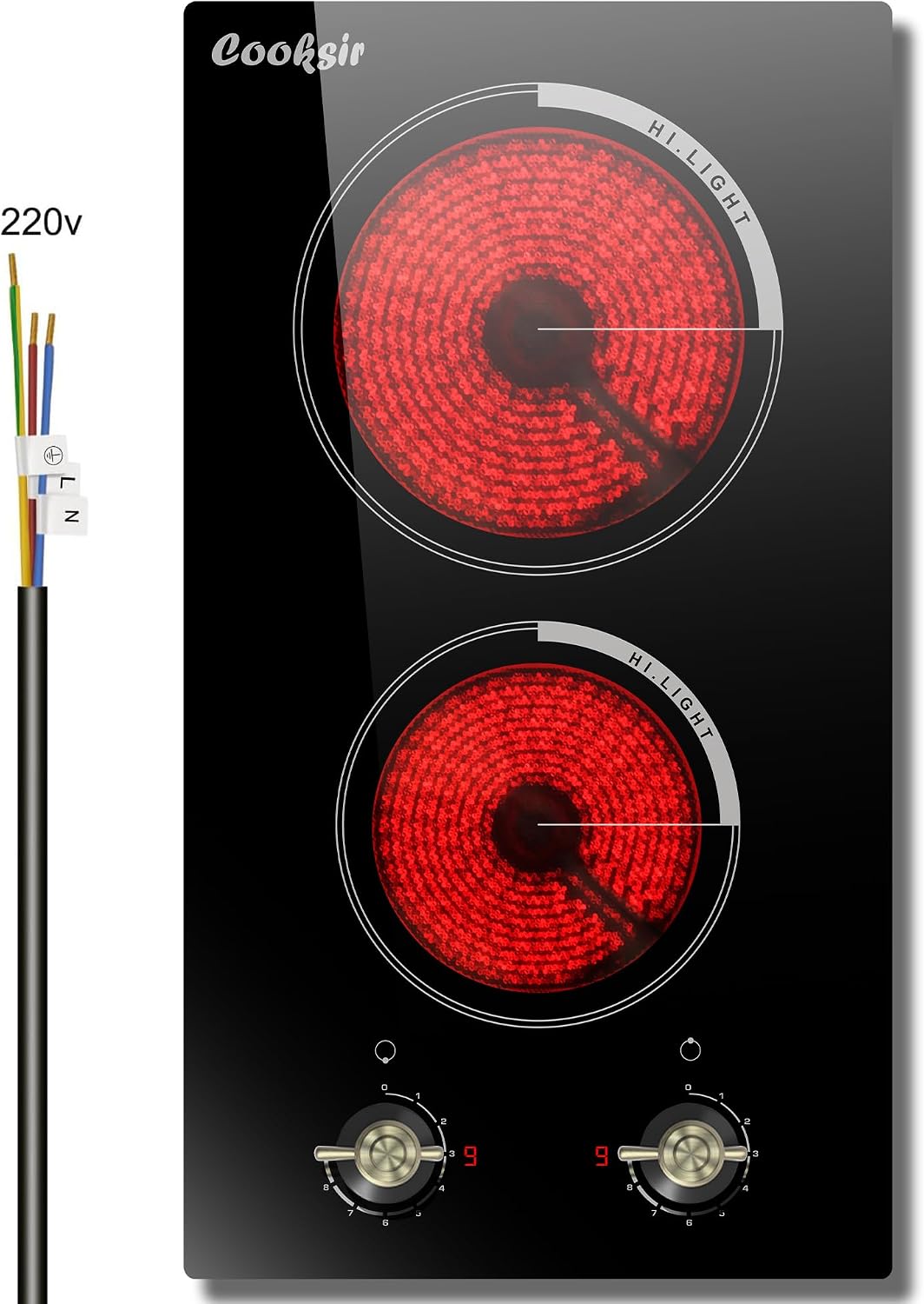 Cooksir 2 Burner 12 In Ceramic Electric Cooktop
