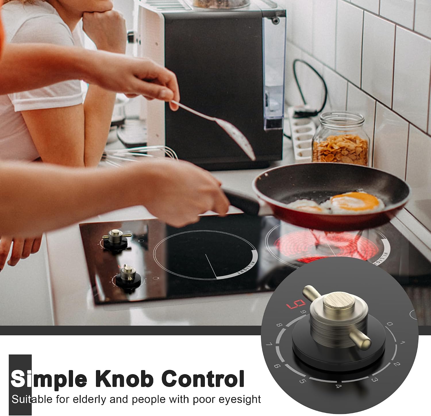 Cooksir 2 Burner 12 In Ceramic Electric Cooktop - Alternate angle