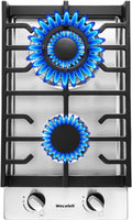 2 Burner 12 In Built-In Gas Cooktop, NG/LPG