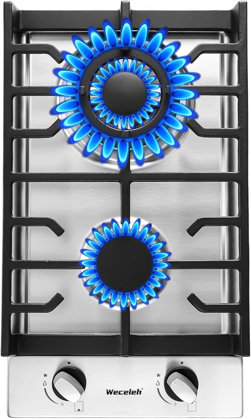 2 Burner 12 In Built-In Gas Cooktop, NG/LPG