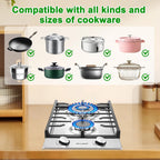 2 Burner 12 In Built-In Gas Cooktop, NG/LPG - Close-up