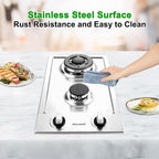 2 Burner 12 In Built-In Gas Cooktop, NG/LPG - Packaging