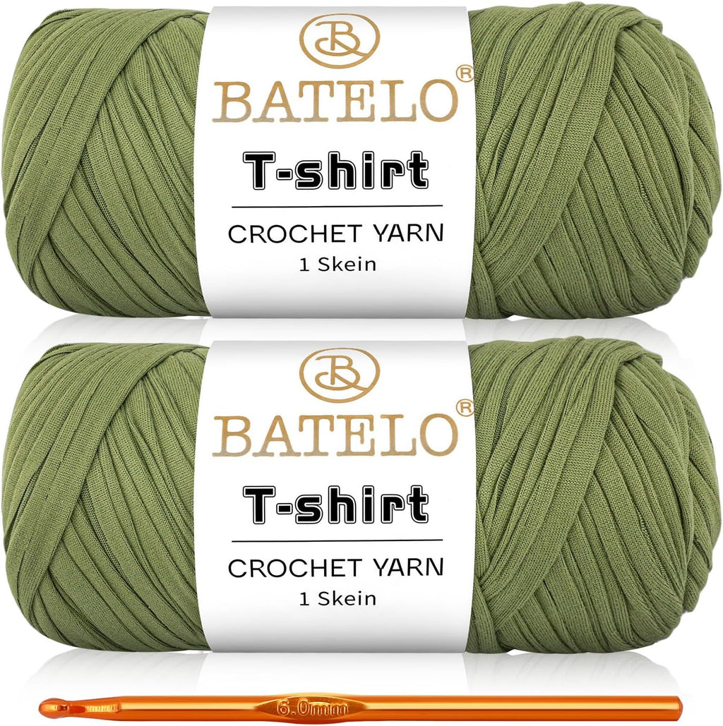 T-Shirt Yarn Crochet Yarn 2 Pack 400g Avocado Green