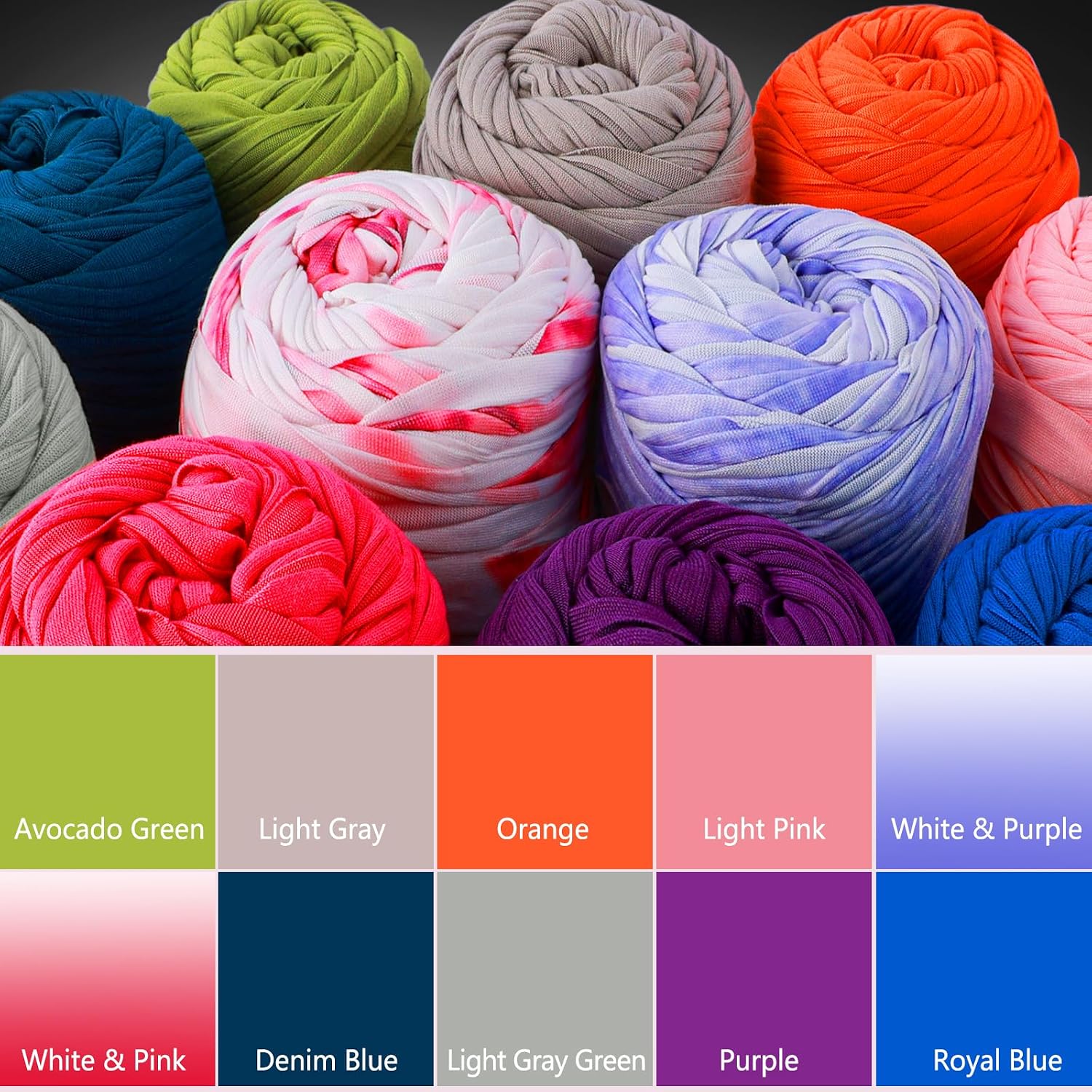 T-Shirt Yarn Crochet Yarn 2 Pack 400g Avocado Green - Close-up