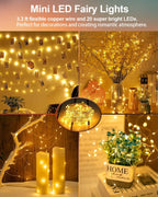 HOBAYS 20 Pack Fairy Lights Warm White LED - In use
