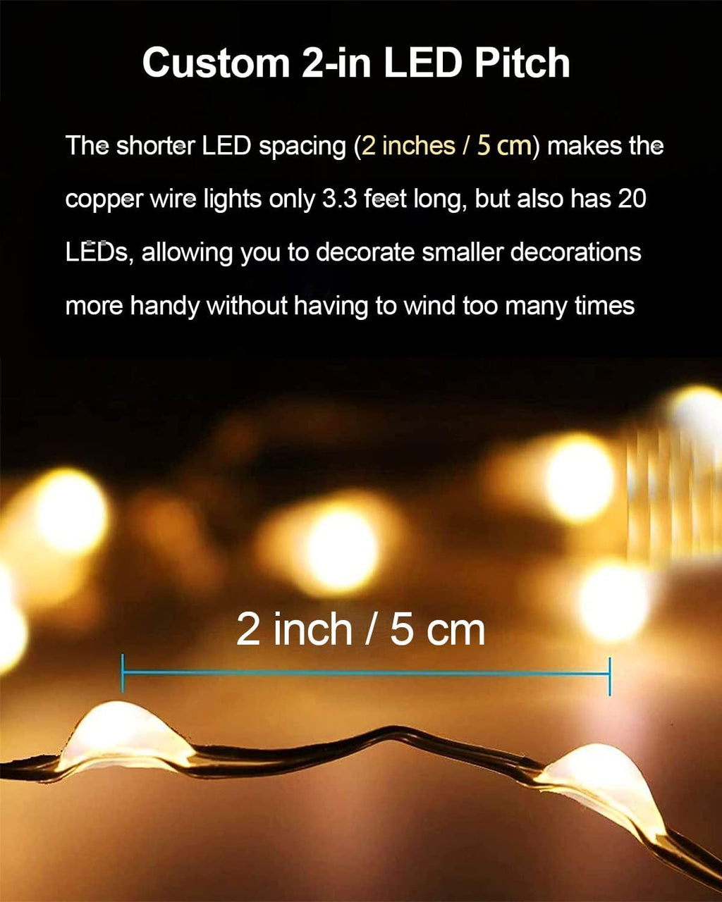 HOBAYS 20 Pack Fairy Lights Warm White LED - Packaging