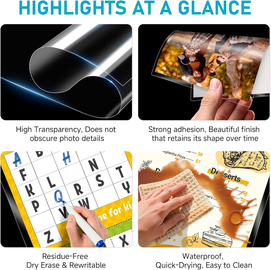 T&W Same Film Laminating Sheets 20 Pack 4 Mil - Close-up