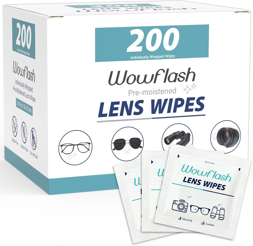 Wowflash 200 Count Lens Cleaning Wipes