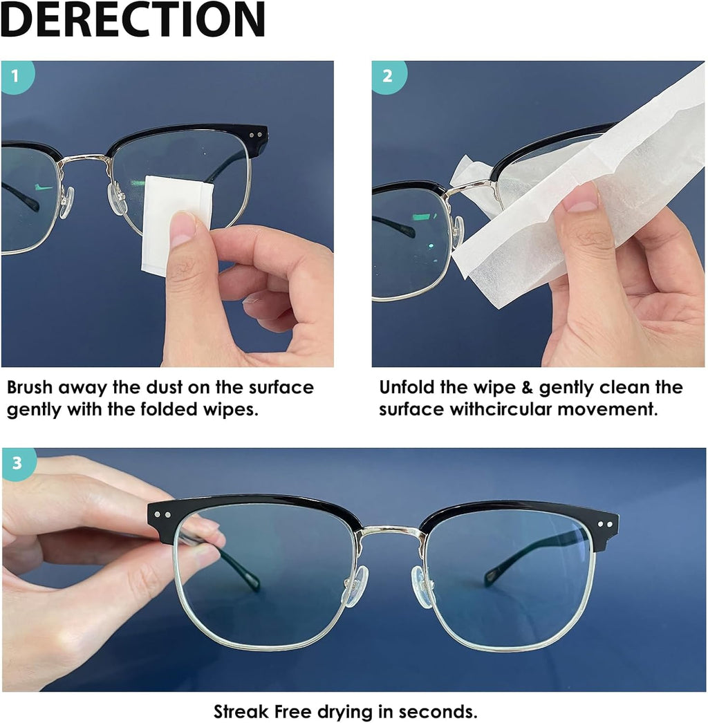 Wowflash 200 Count Lens Cleaning Wipes - In use