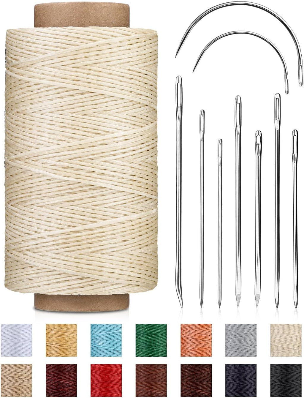218 Yards Waxed Upholstery Thread with Needles