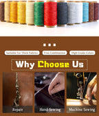 218 Yards Waxed Upholstery Thread with Needles - Size reference