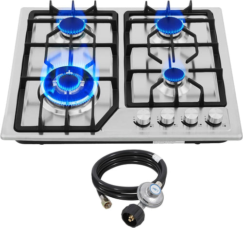 22x20 Built-In 4 Burner Gas Cooktop Stainless