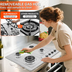 22x20 Built-In 4 Burner Gas Cooktop Stainless - Size reference