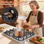 22x20 Built-In 4 Burner Gas Cooktop Stainless - In use