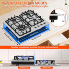 22x20 Built-In 4 Burner Gas Cooktop Stainless - Packaging