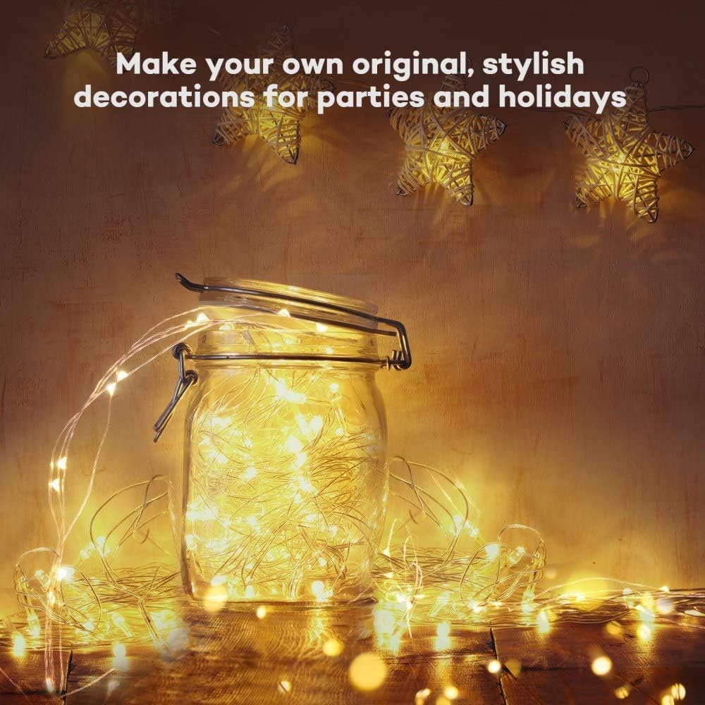 YOEEN 24 Pack Fairy Lights 3 Modes Waterproof - In use