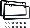 Lengnoyp Matte Black License Plate Frames 2Pcs