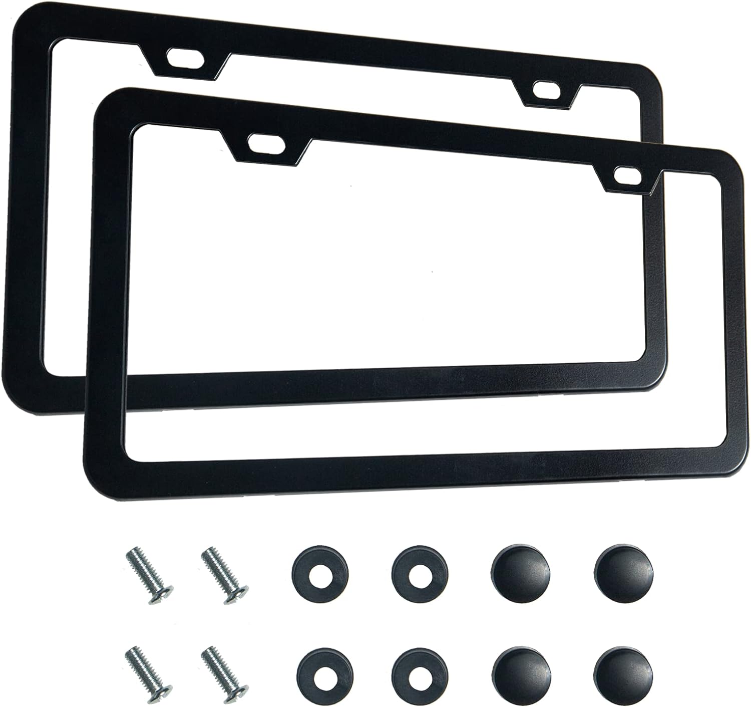 Lengnoyp Matte Black License Plate Frames 2Pcs