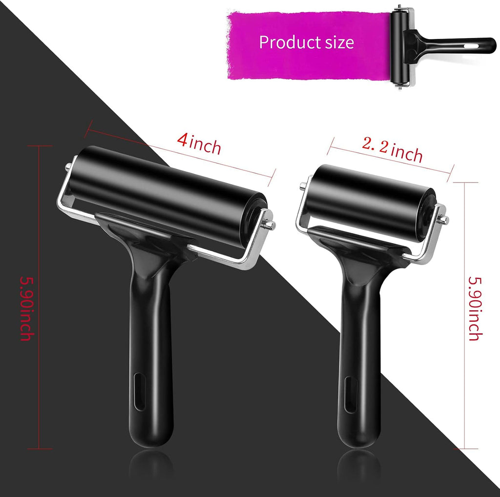 HRLORKC Hard Rubber Brayer Rollers 2 Pcs - Detail view