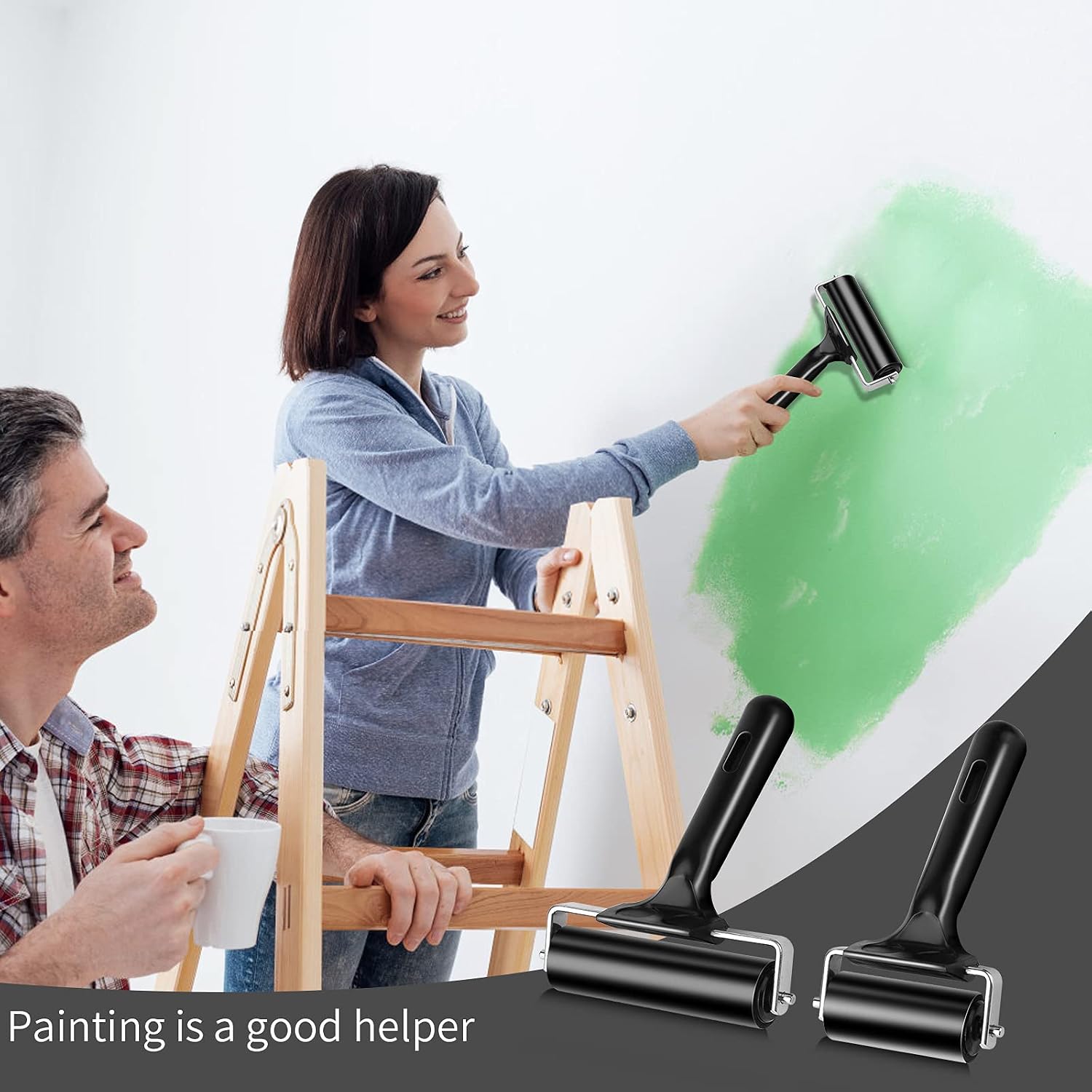 HRLORKC Hard Rubber Brayer Rollers 2 Pcs - In use