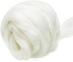3.53oz White Wool Roving for Needle Felting