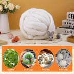 3.53oz White Wool Roving for Needle Felting - In use
