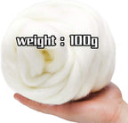 3.53oz White Wool Roving for Needle Felting - Additional view