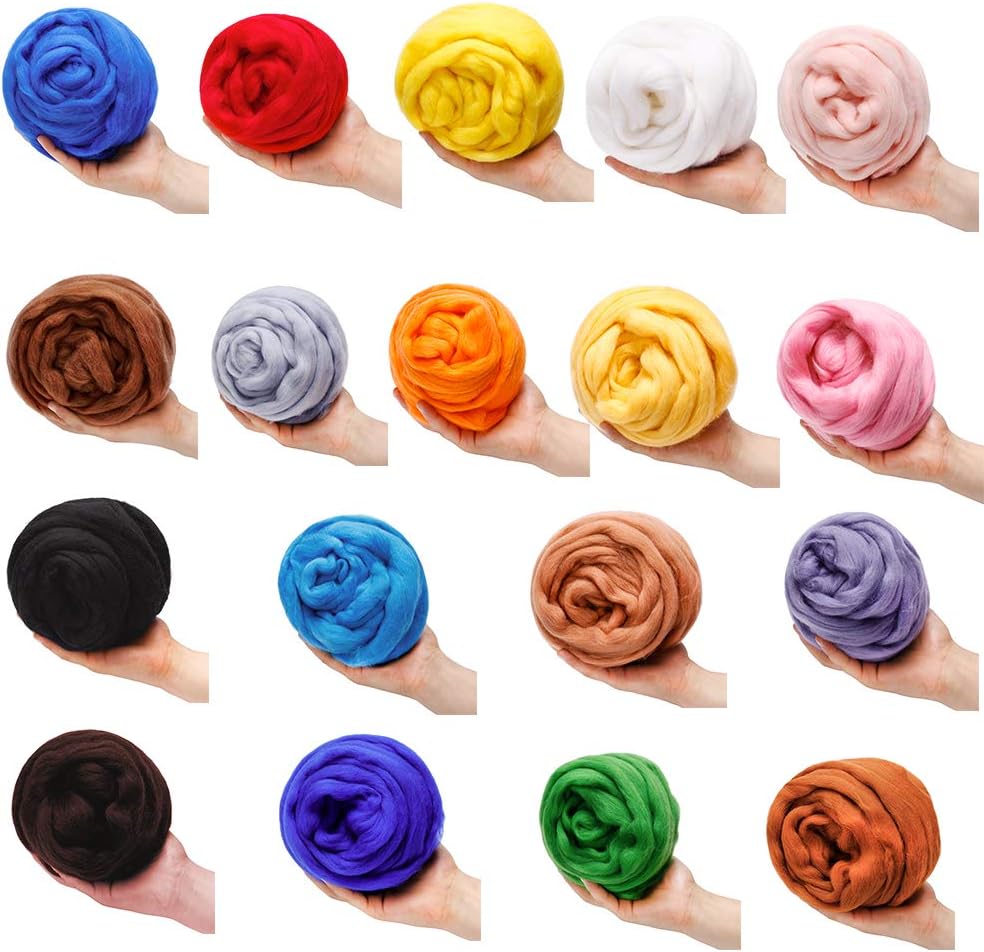 3.53oz White Wool Roving for Needle Felting - Feature highlight