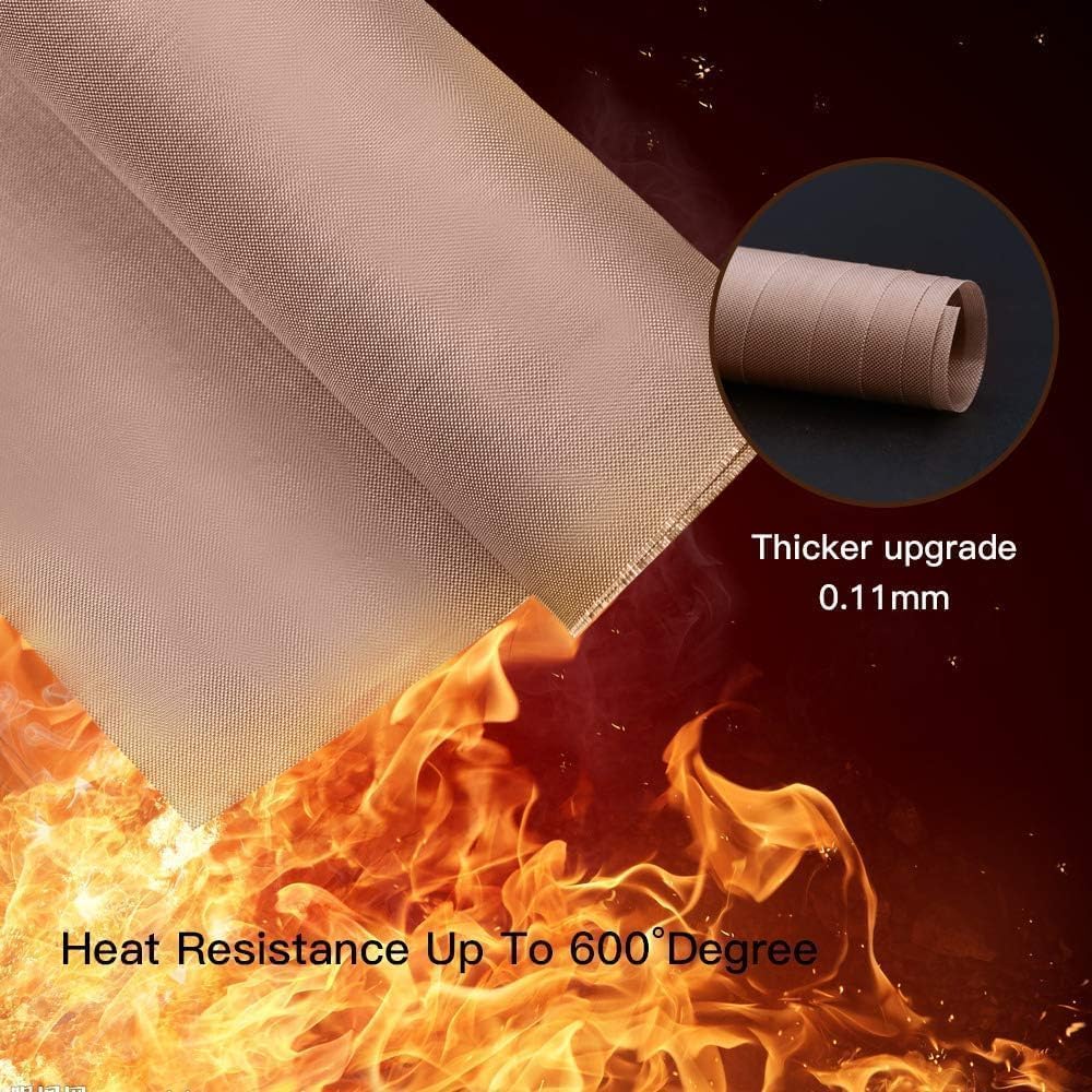3 Pack PTFE Teflon Heat Press Transfer Sheets - Close-up